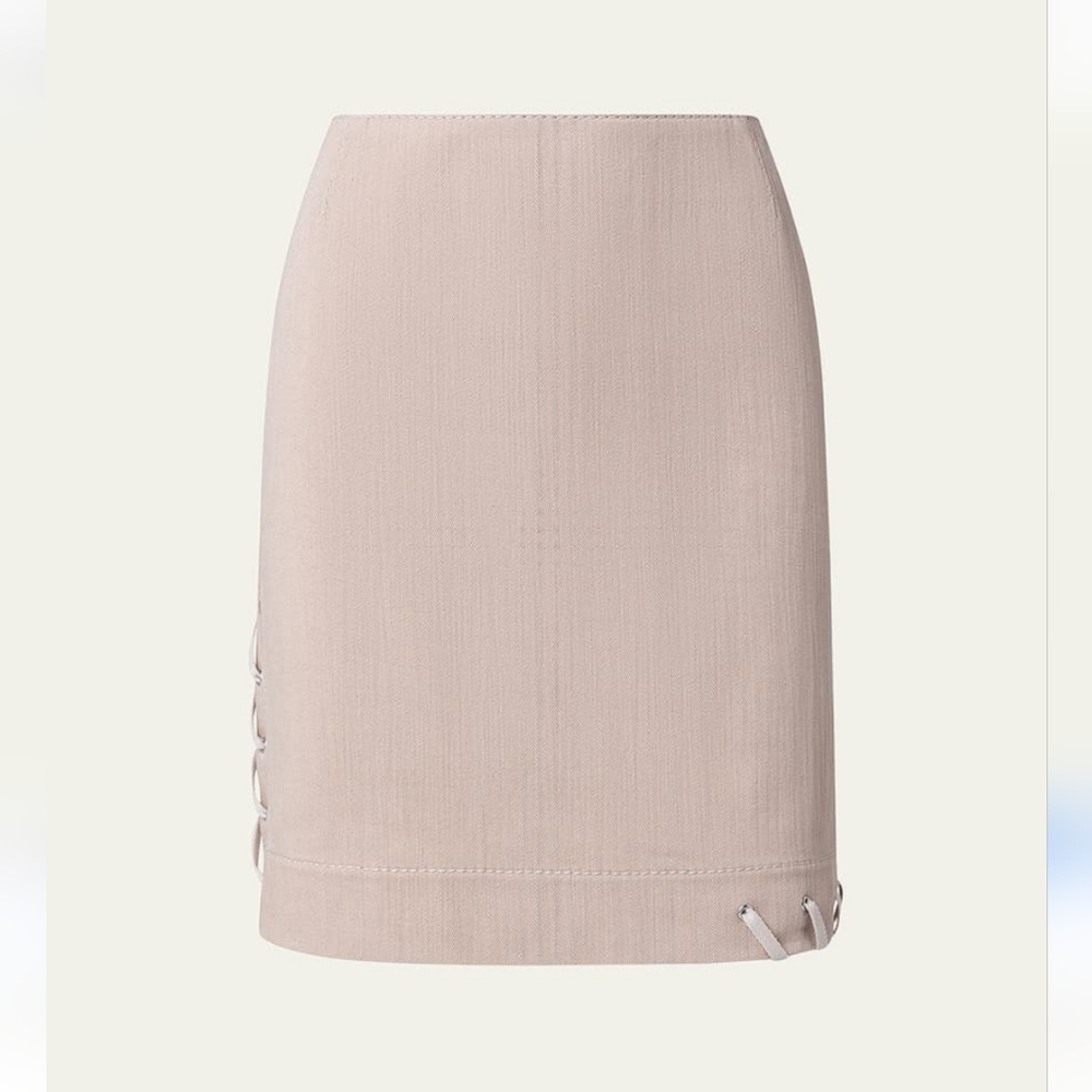 Akris Punto Lace Twist Denim Pencil Skirt